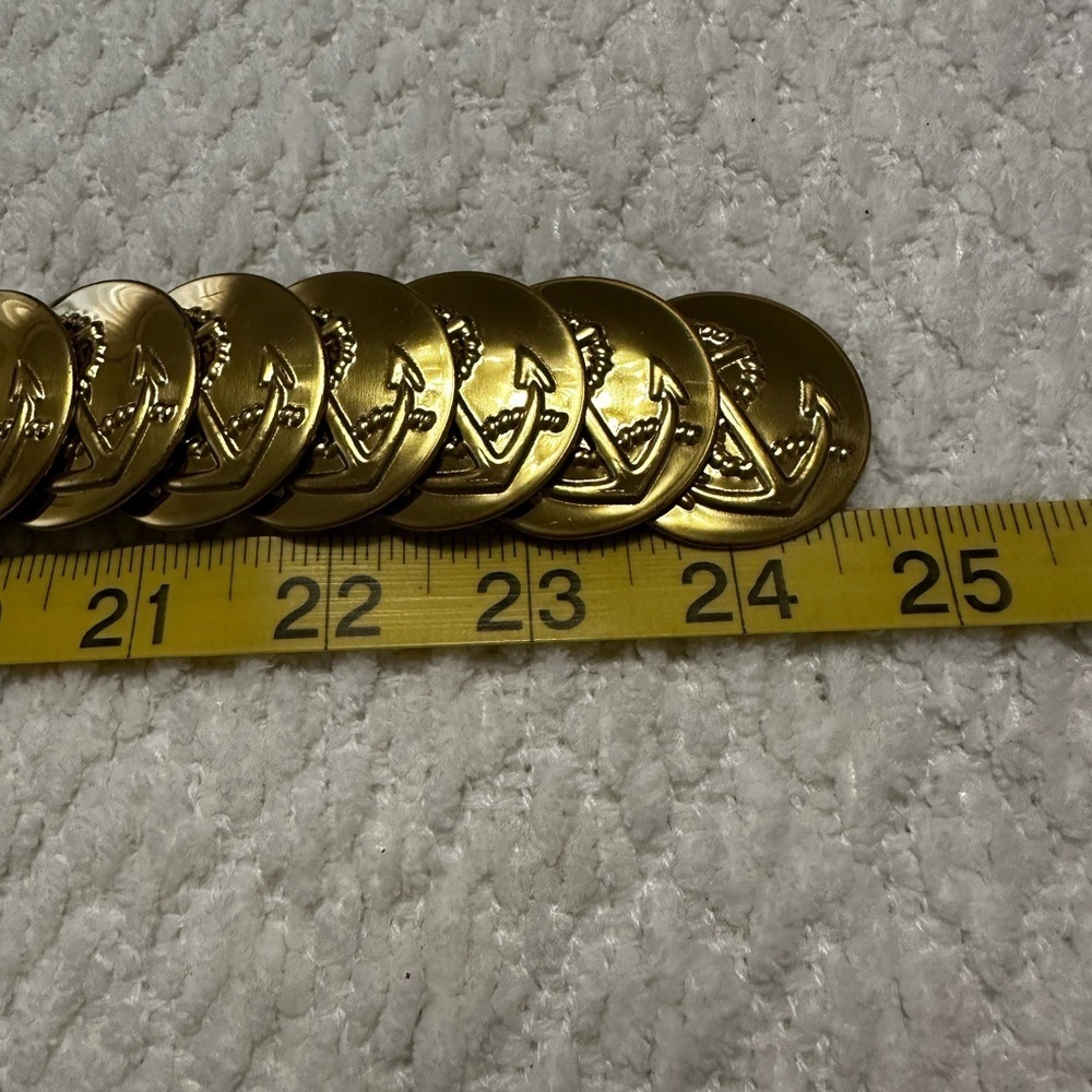 Vintage Nautical Anchor Medallions Gold Toned Stretchy Women’s Belt - Picture 5 of 8